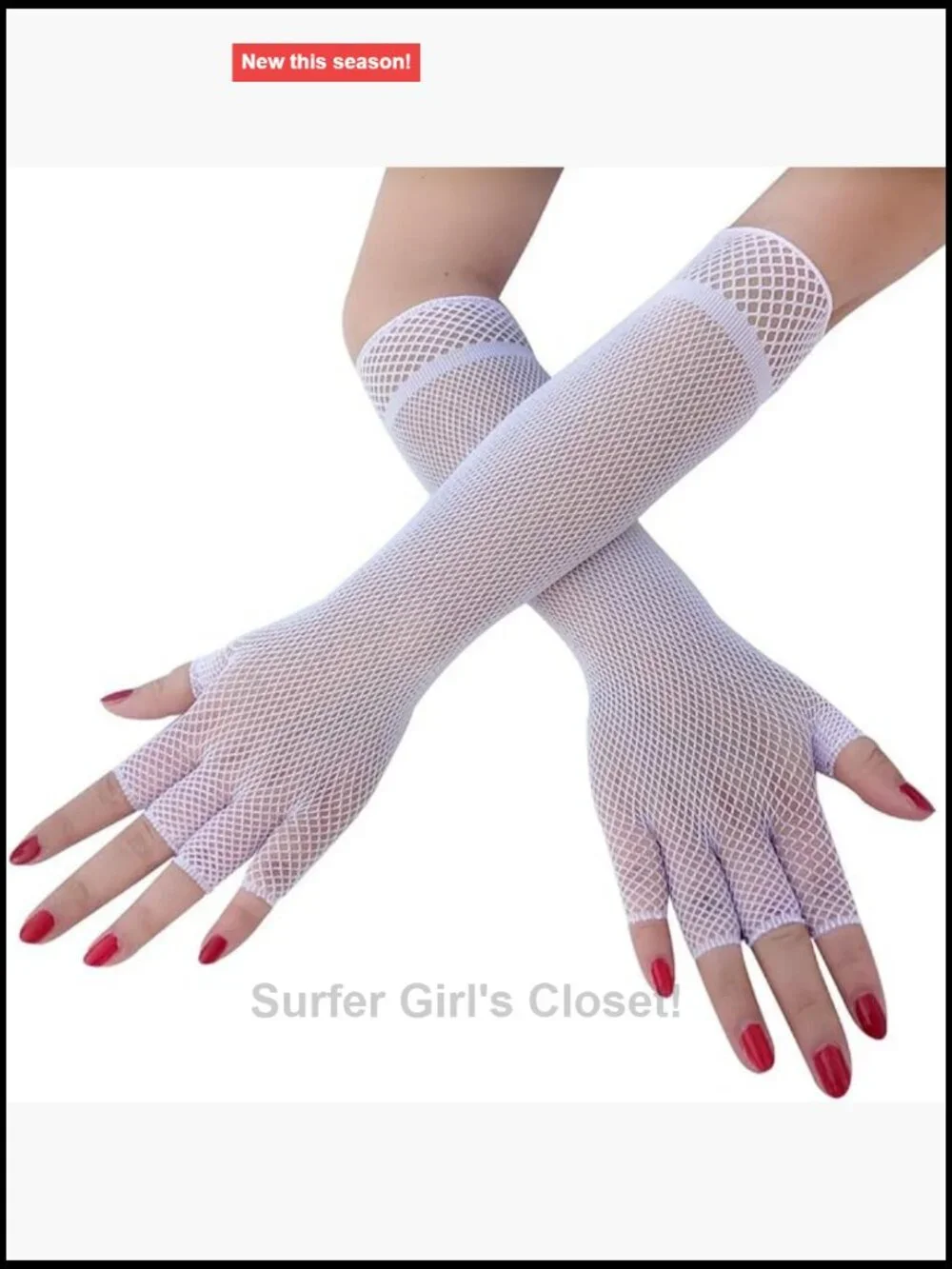 Fishnet Arm Warmers Fingerless Mesh Gloves Y2K Emo Punk